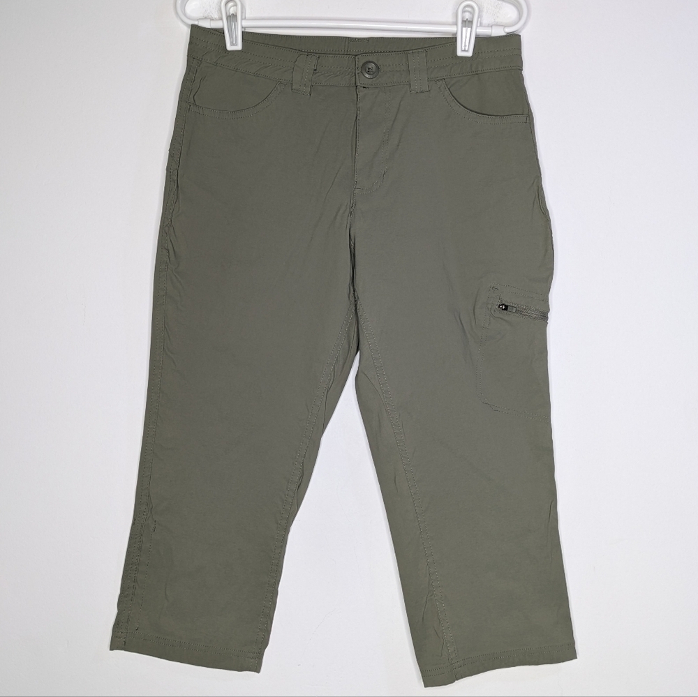 Eddie Bauer Green Rip Stop Capri Pant 6